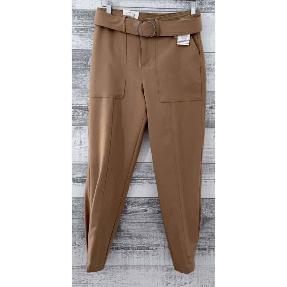 Ophelia Roe Twill Ankle Belted Pant Women's Size 6 Mid Rise Tapered Leg (NWT)